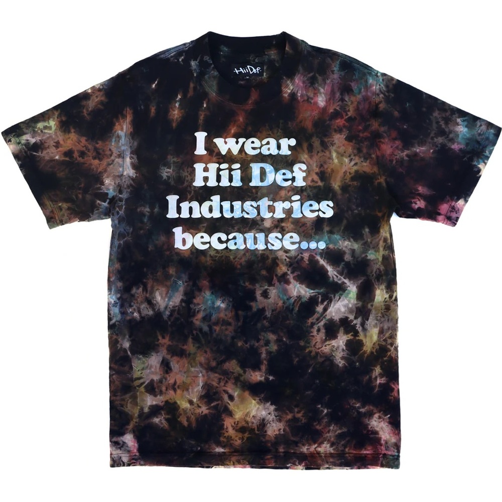 Black Bleach Dye I Wear Hii Def Because... waterparks T-Shirt-LARGE